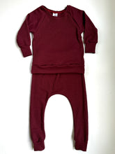 Load image into Gallery viewer, Red Waffle Shirt (Peplum or Banded Hem)