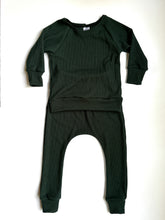 Load image into Gallery viewer, Green Waffle Shirt (Peplum or Banded Hem)